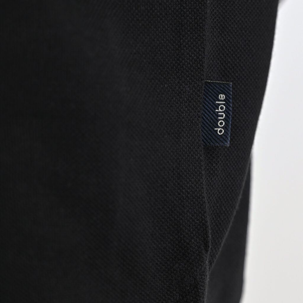 262PS-3099 POLO PIQUE WITH MAO COLLAR LONGSLEEVE AND HIGH DENSITY PRINT BLACK
