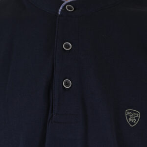 262PS-3099 POLO PIQUE WITH MAO COLLAR LONGSLEEVE AND HIGH DENSITY PRINT NAVY - Image 5