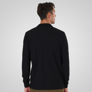 262PS-3100 POLO PIQUE LONGSLEEVE WITH CHEST POCKET AND DENSE EMBROIDERY BLACK - Image 4