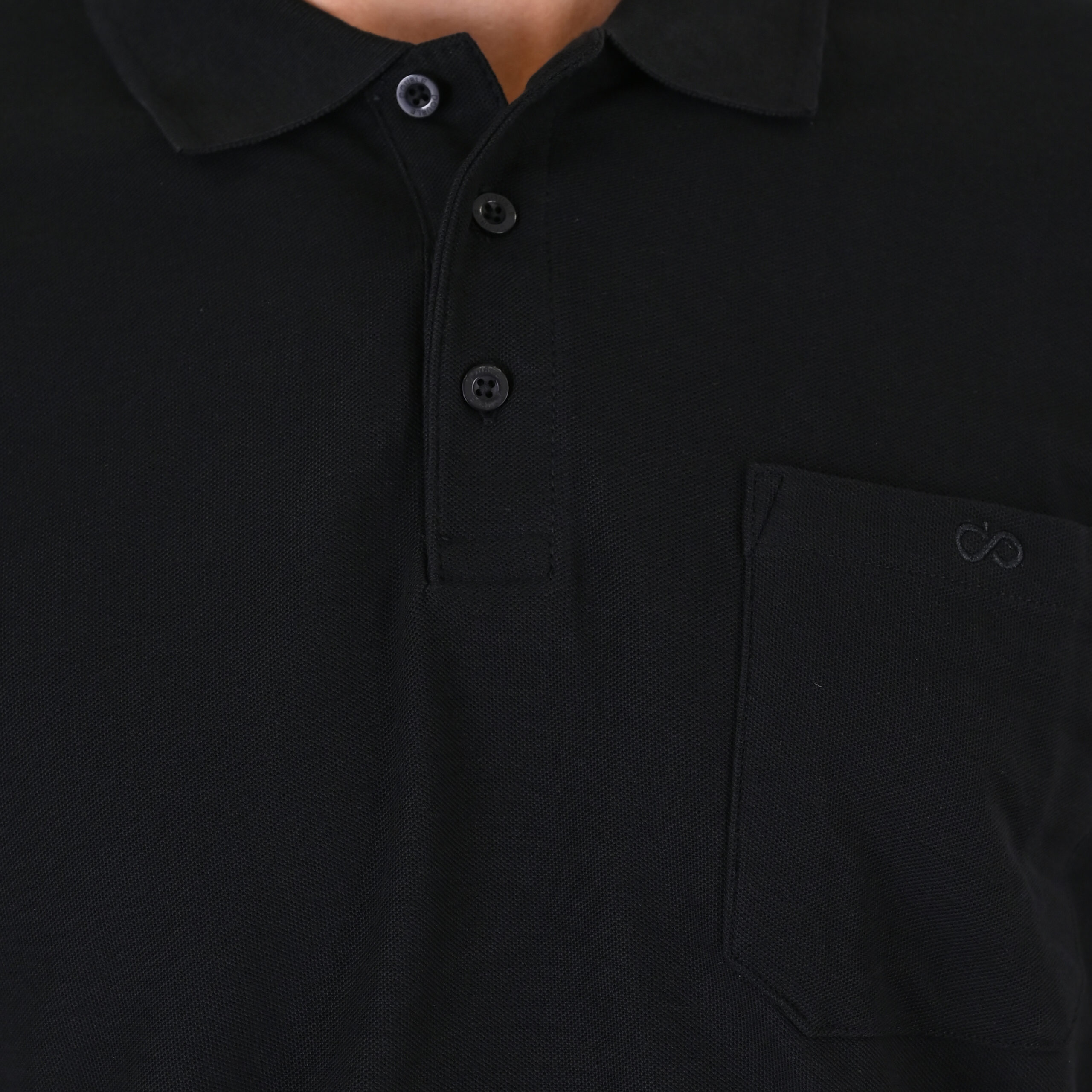 262PS-3100 POLO PIQUE LONGSLEEVE WITH CHEST POCKET AND DENSE EMBROIDERY BLACK - Image 5