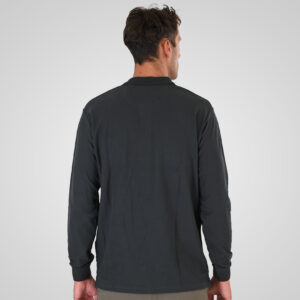 262PS-3100 POLO PIQUE LONGSLEEVE WITH CHEST POCKET AND DENSE EMBROIDERY DK KHAKI - Image 4