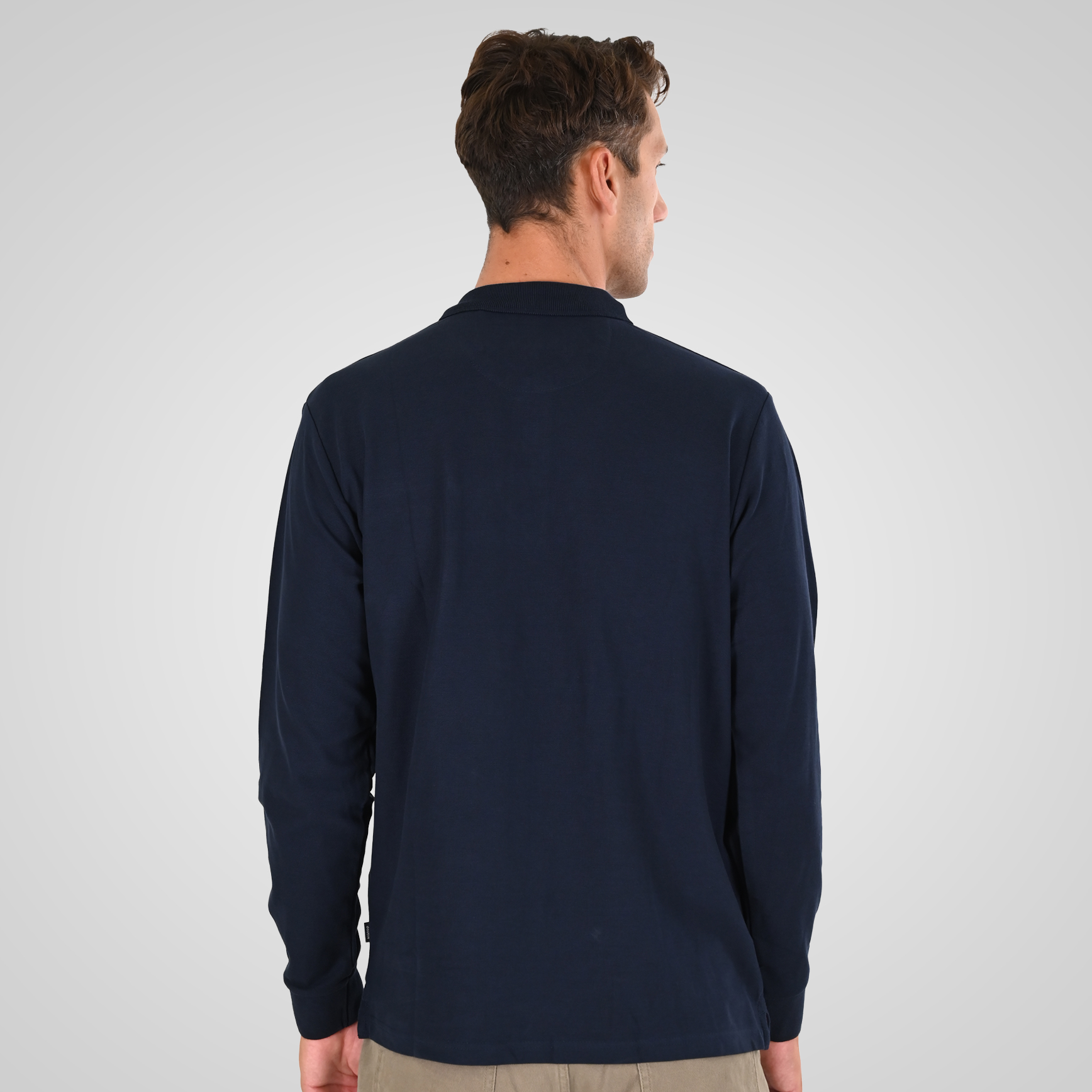 262PS-3100 POLO PIQUE LONGSLEEVE WITH CHEST POCKET AND DENSE EMBROIDERY NAVY - Image 4