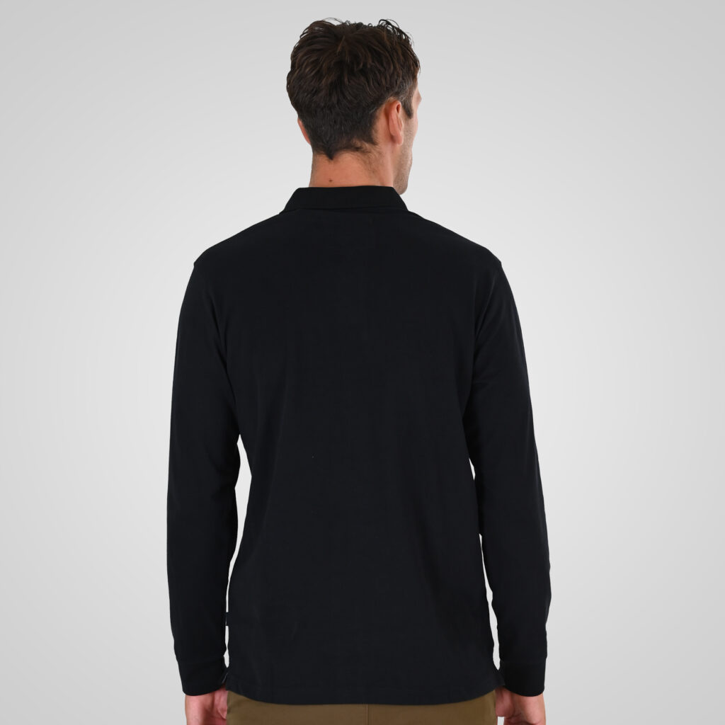 262PS-3102 POLO LONGSLEEVE (JERSEY FABRIC WITH PEACH FINISH) BLACK
