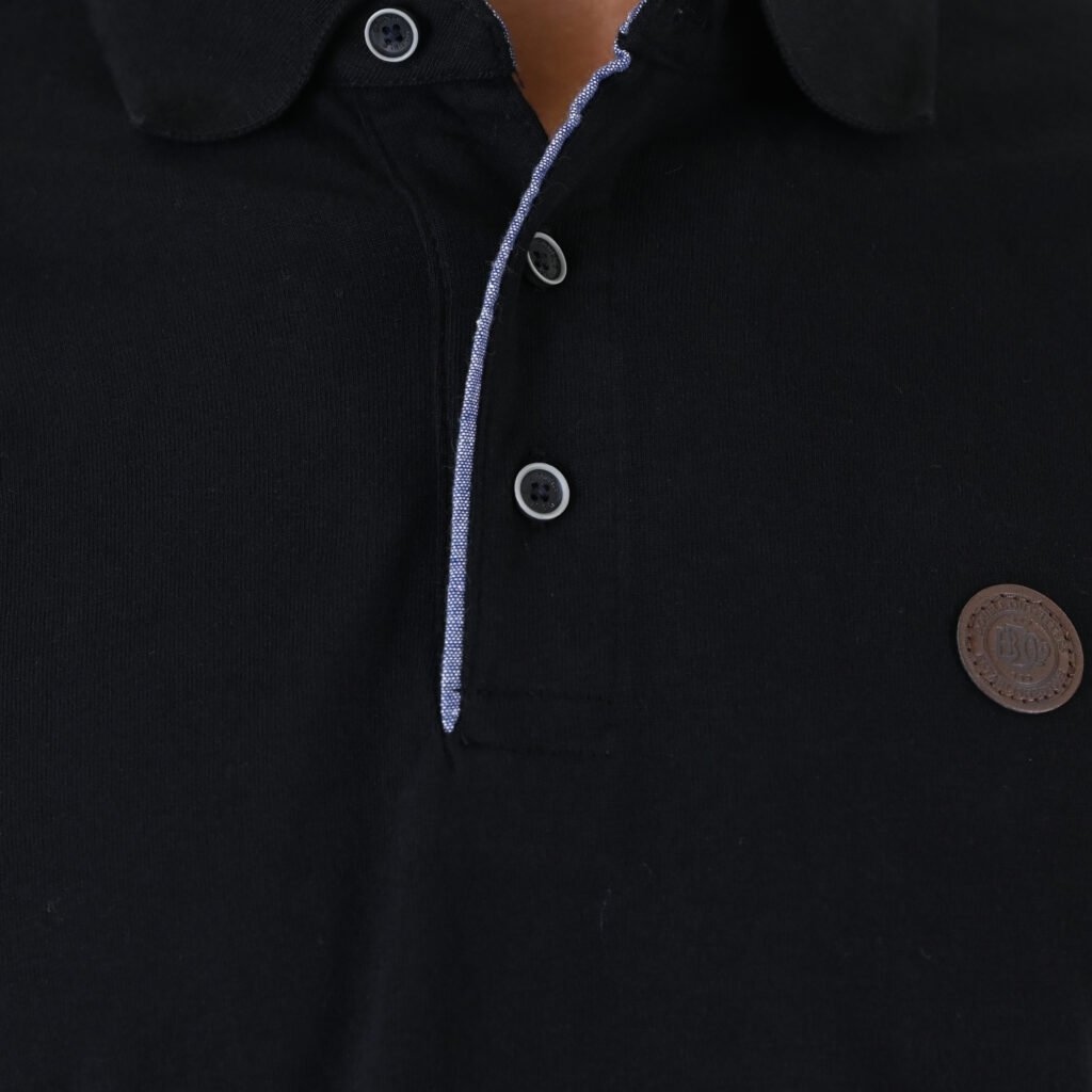 262PS-3102 POLO LONGSLEEVE (JERSEY FABRIC WITH PEACH FINISH) BLACK