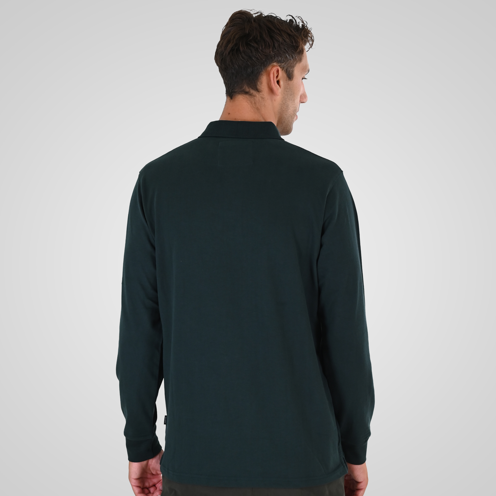 262PS-3102 POLO LONGSLEEVE (JERSEY FABRIC WITH PEACH FINISH) FOREST GREEN - Image 4