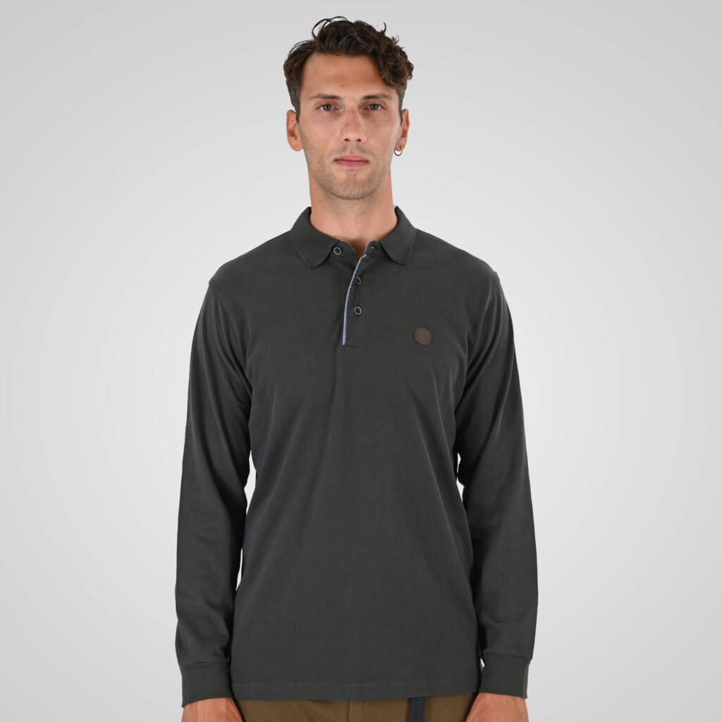 262PS-3102 POLO LONGSLEEVE (JERSEY FABRIC WITH PEACH FINISH) KHAKI