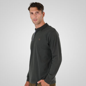 262PS-3102 POLO LONGSLEEVE (JERSEY FABRIC WITH PEACH FINISH) KHAKI - Image 3