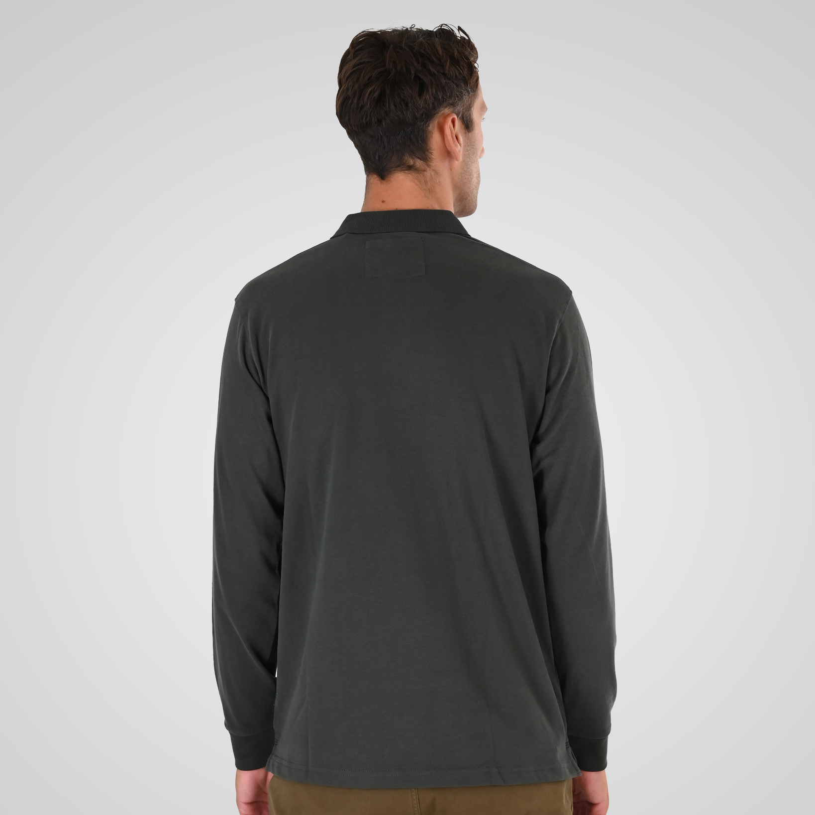 262PS-3102 POLO LONGSLEEVE (JERSEY FABRIC WITH PEACH FINISH) KHAKI - Image 4