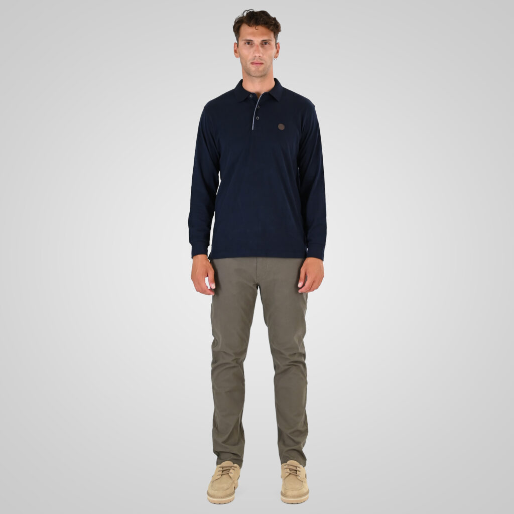 262PS-3102 POLO LONGSLEEVE (JERSEY FABRIC WITH PEACH FINISH) NAVY