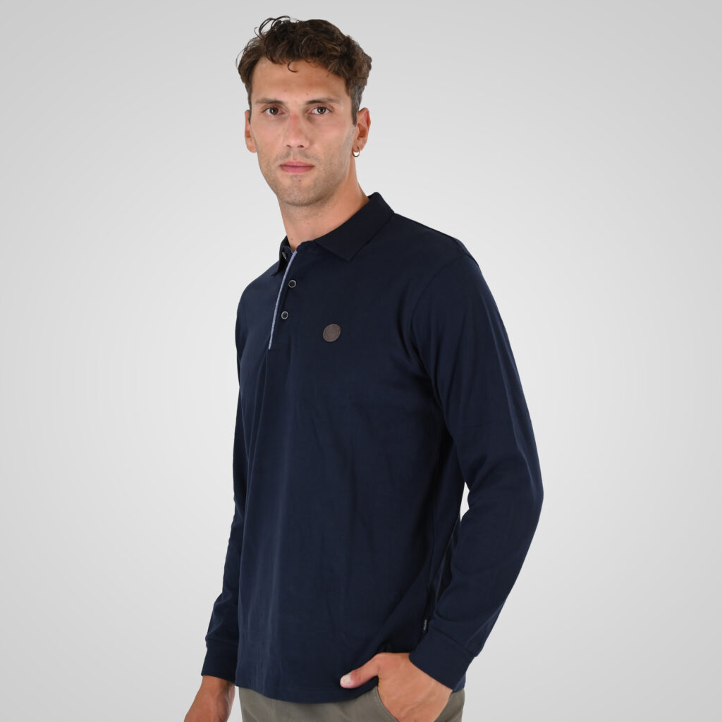 262PS-3102 POLO LONGSLEEVE (JERSEY FABRIC WITH PEACH FINISH) NAVY