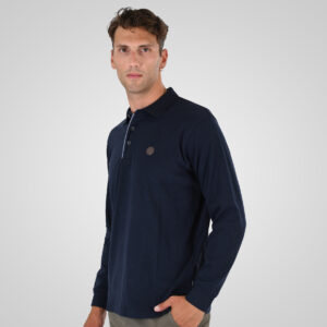 262PS-3102 POLO LONGSLEEVE (JERSEY FABRIC WITH PEACH FINISH) NAVY - Image 3