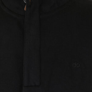 262SEL-1167 TOP WITH ZIPPER UNDER HALF MAIN PLACKET AND DENSE EMBROIDERY (SELANIK WITH PEACH FINISH) BLACK - Image 6
