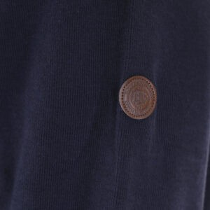 262SEL-1167 TOP WITH ZIPPER UNDER HALF MAIN PLACKET AND DENSE EMBROIDERY (SELANIK WITH PEACH FINISH) NAVY - Image 5