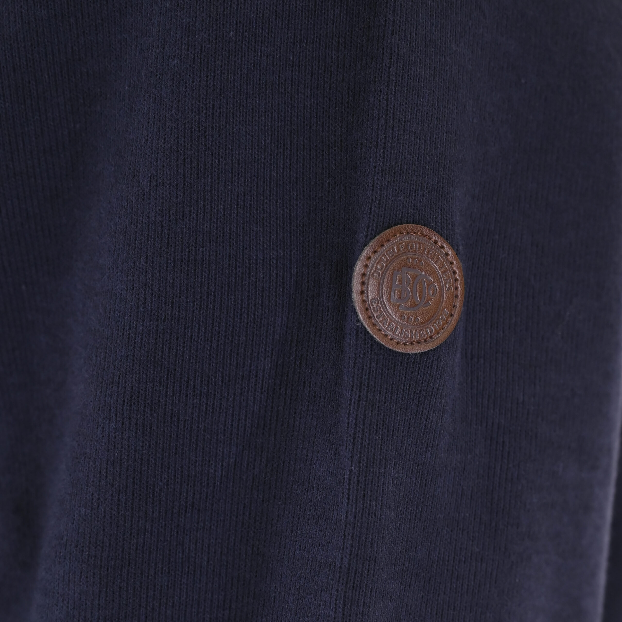 262SEL-1167 TOP WITH ZIPPER UNDER HALF MAIN PLACKET AND DENSE EMBROIDERY (SELANIK WITH PEACH FINISH) NAVY - Image 5