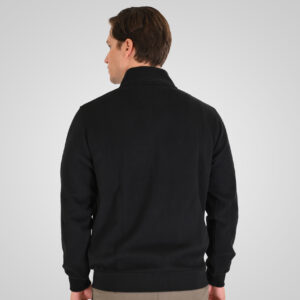 262SEL-1168 TOP FULL ZIP WITH POCKETS AND STAND-UP COLLAR WITH DENSE EMBROIDERY (SELANIK WITH PEACH FINISH) BLACK - Image 4