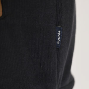 262SEL-1168 TOP FULL ZIP WITH POCKETS AND STAND-UP COLLAR WITH DENSE EMBROIDERY (SELANIK WITH PEACH FINISH) BLACK - Image 6