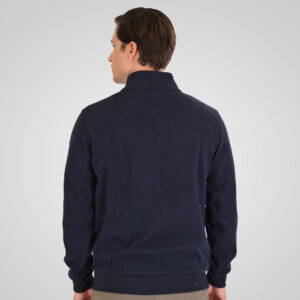 262SEL-1168 TOP FULL ZIP WITH POCKETS AND STAND-UP COLLAR WITH DENSE EMBROIDERY (SELANIK WITH PEACH FINISH) NAVY - Image 4