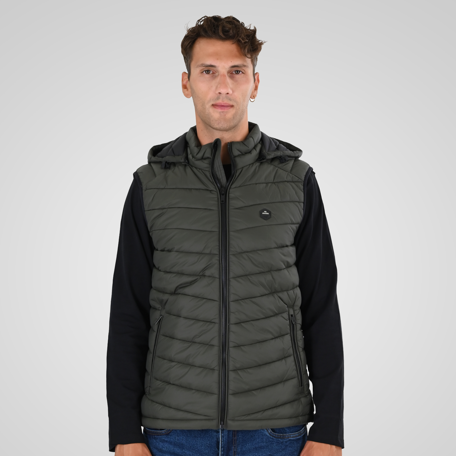 262SMJK-2104 JACKETS SLEEVELESS LEAF GREEN - Image 1