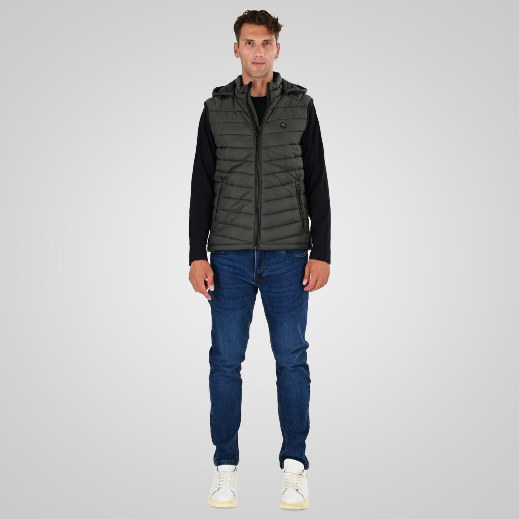 262SMJK-2104 JACKETS SLEEVELESS LEAF GREEN