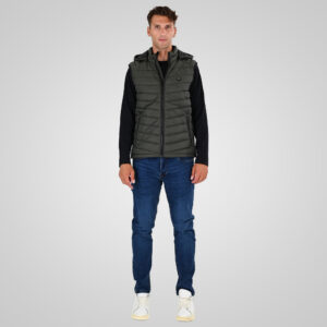 262SMJK-2104 JACKETS SLEEVELESS LEAF GREEN