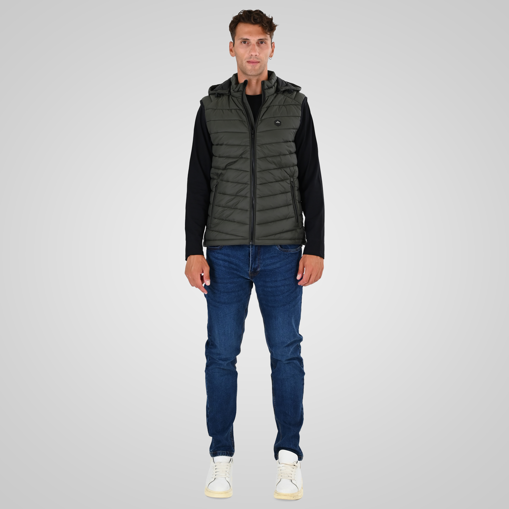 262SMJK-2104 JACKETS SLEEVELESS LEAF GREEN - Image 2