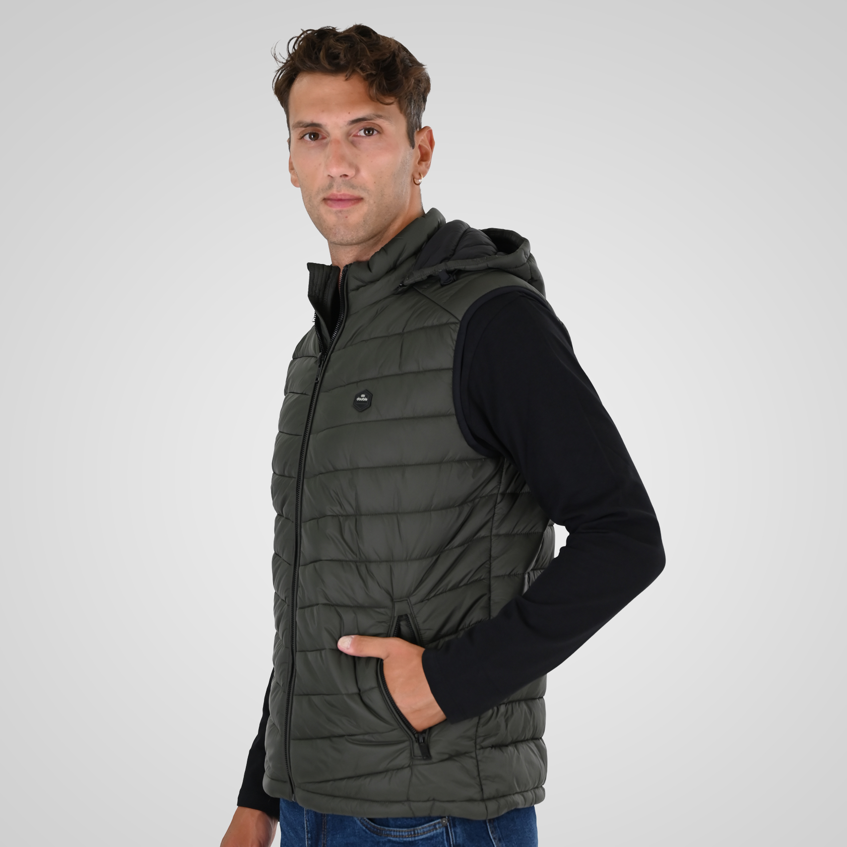 262SMJK-2104 JACKETS SLEEVELESS LEAF GREEN - Image 3