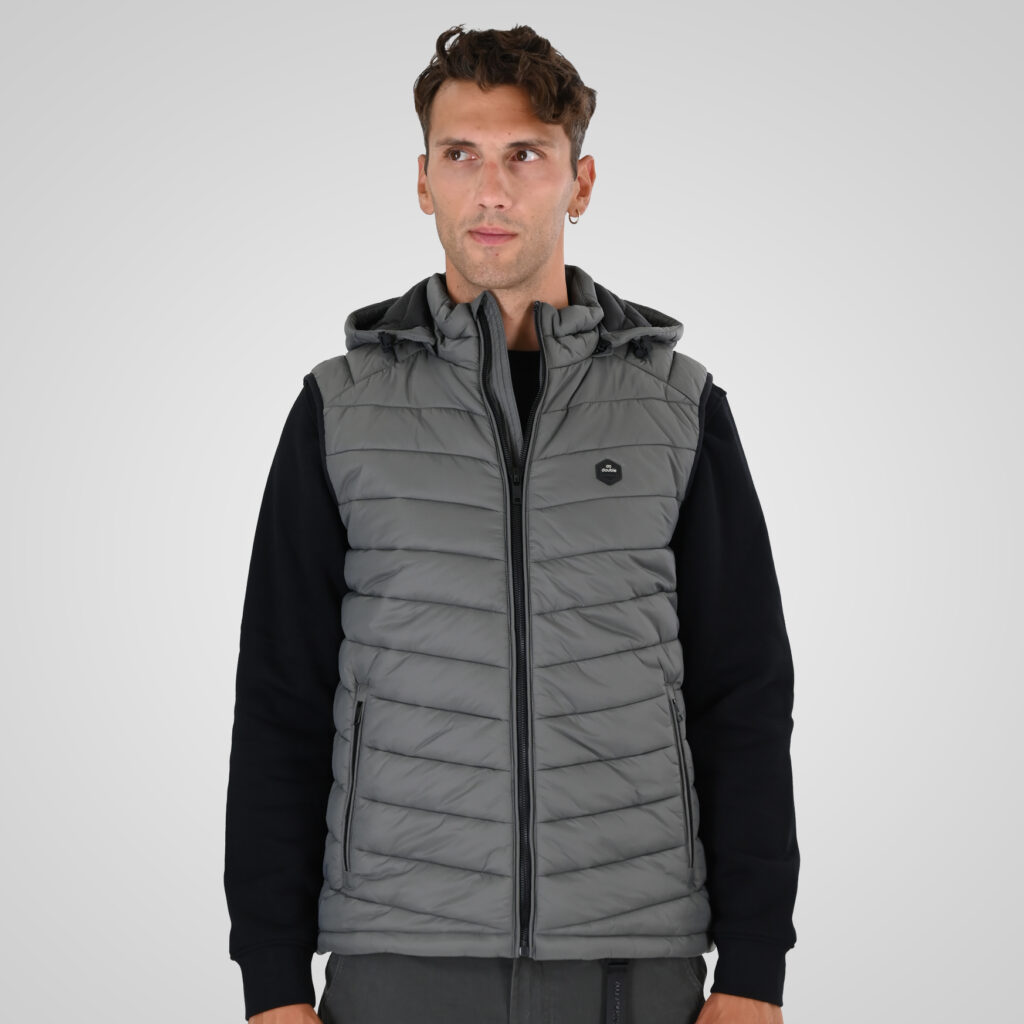 262SMJK-2104 JACKETS SLEEVELESS SMOKE GREY