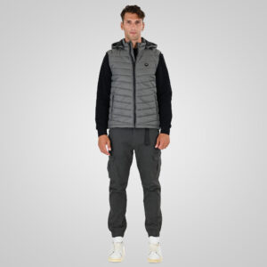 262SMJK-2104 JACKETS SLEEVELESS SMOKE GREY