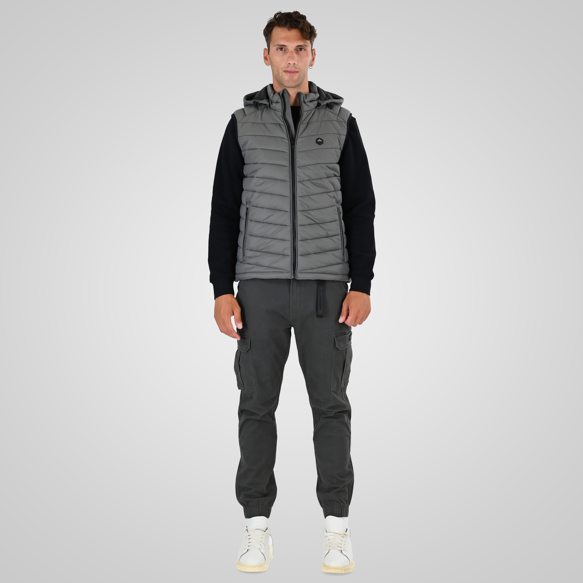 262SMJK-2104 JACKETS SLEEVELESS SMOKE GREY - Image 2