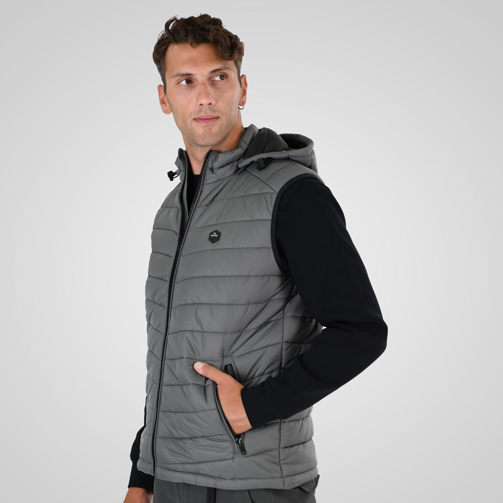 262SMJK-2104 JACKETS SLEEVELESS SMOKE GREY - Image 3