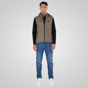 262SMJK-2104 JACKETS SLEEVELESS TAUPE