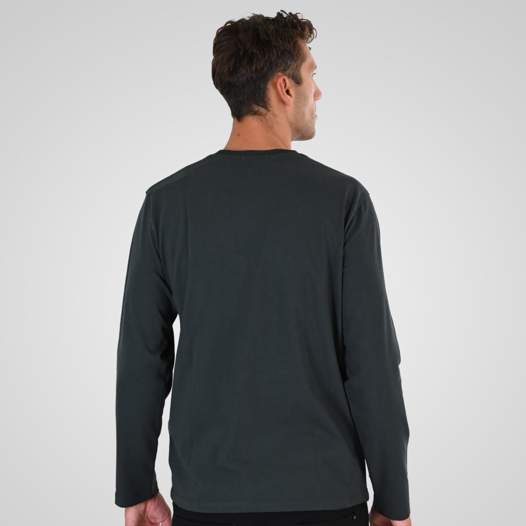 262TS-9171 T-SHIRTS LONGSLEEVE WITH DENSE EMBROIDERY AND THIN HIGH DENSITY PRINT (HEAVY JERSEY) ANTHRACITE