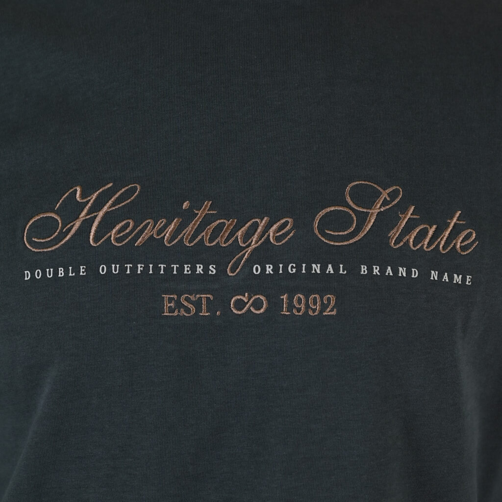 262TS-9171 T-SHIRTS LONGSLEEVE WITH DENSE EMBROIDERY AND THIN HIGH DENSITY PRINT (HEAVY JERSEY) ANTHRACITE