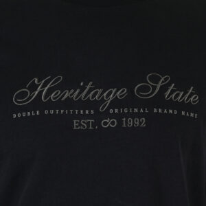 262TS-9171 T-SHIRTS LONGSLEEVE WITH DENSE EMBROIDERY AND THIN HIGH DENSITY PRINT (HEAVY JERSEY) BLACK - Image 5