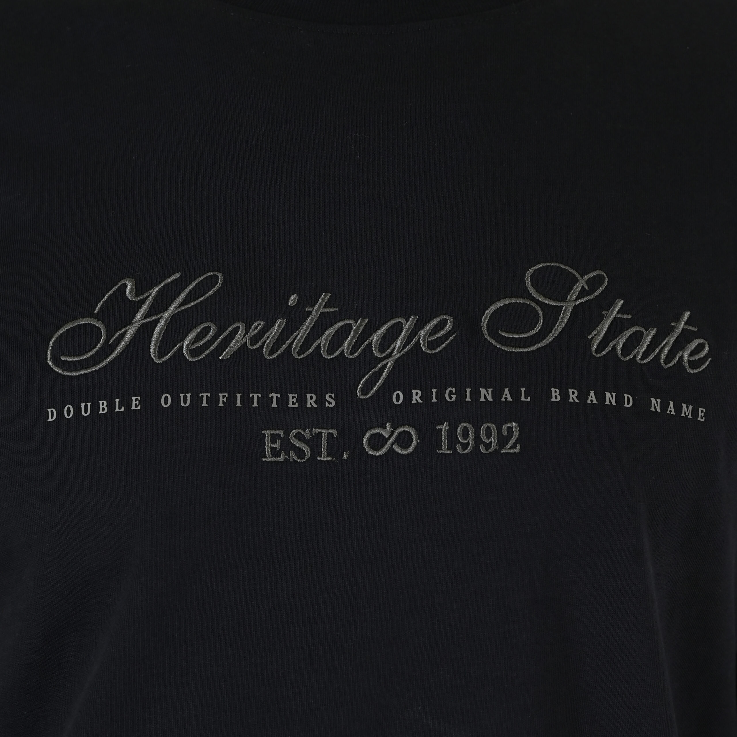 262TS-9171 T-SHIRTS LONGSLEEVE WITH DENSE EMBROIDERY AND THIN HIGH DENSITY PRINT (HEAVY JERSEY) BLACK - Image 5