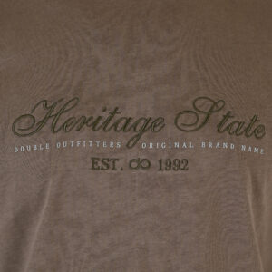 262TS-9171 T-SHIRTS LONGSLEEVE WITH DENSE EMBROIDERY AND THIN HIGH DENSITY PRINT (HEAVY JERSEY) TAUPE - Image 5