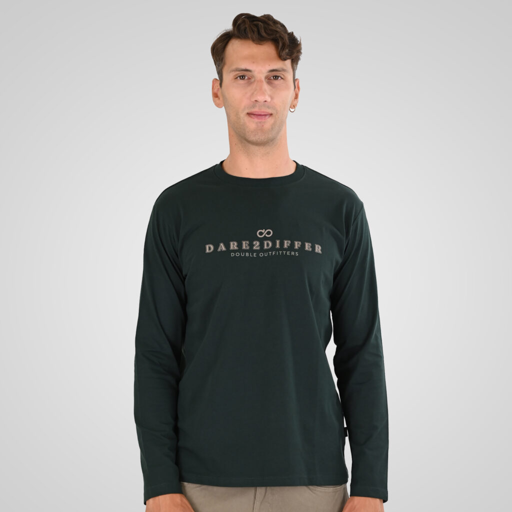 262TS-9172 T-SHIRTS LONGSLEEVE WITH HIGH DENSITY PRINT FOREST GREEN
