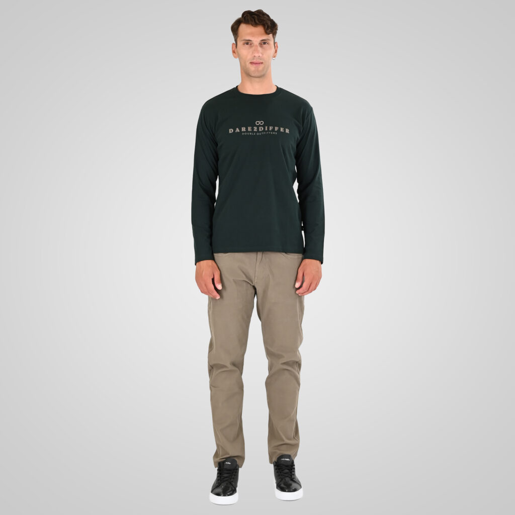 262TS-9172 T-SHIRTS LONGSLEEVE WITH HIGH DENSITY PRINT FOREST GREEN