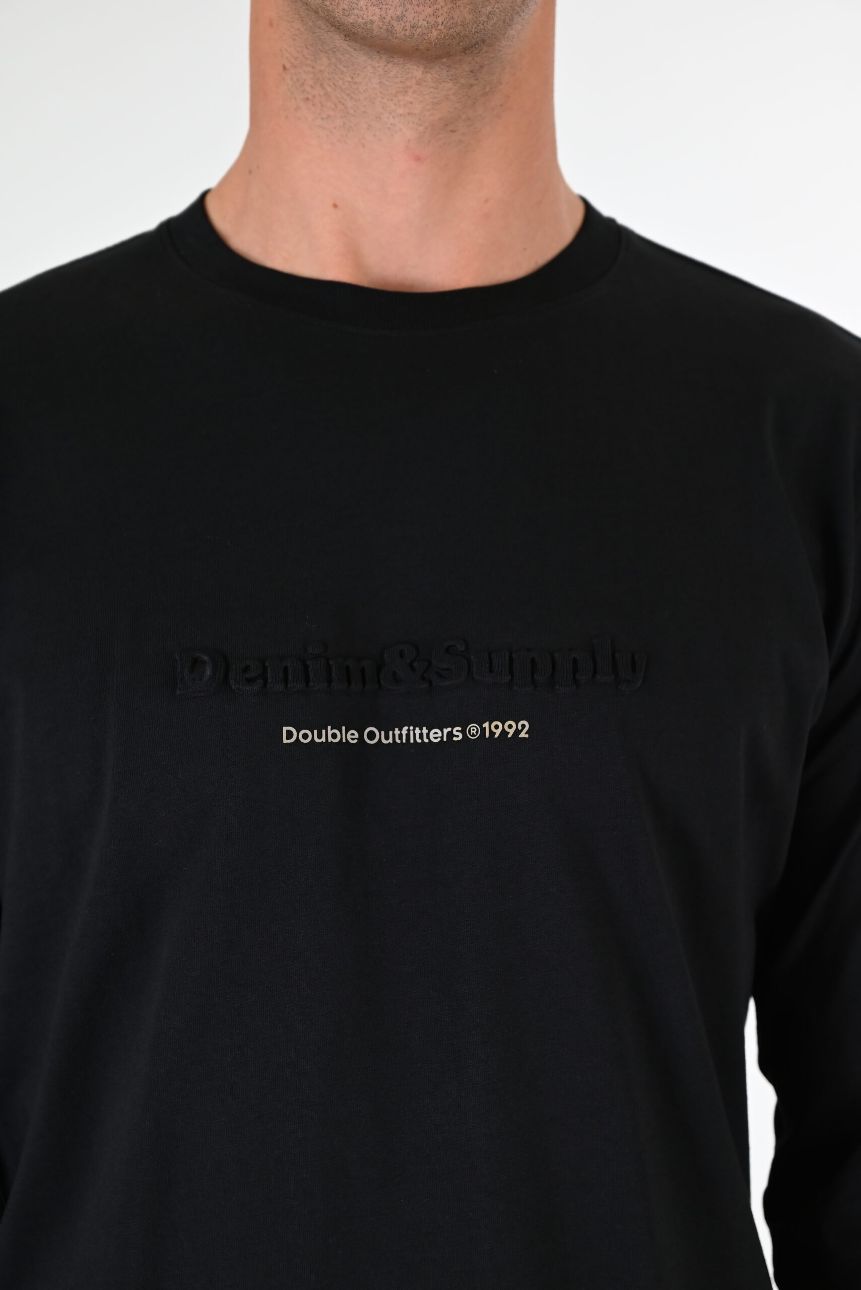 262TS-9173 T-SHIRTS LONGSLEEVE WITH EMBOSSED AND HIGH DENSITY PRINT BLACK - Image 5