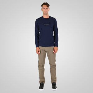 262TS-9173 T-SHIRTS LONGSLEEVE WITH EMBOSSED AND HIGH DENSITY PRINT NAVY