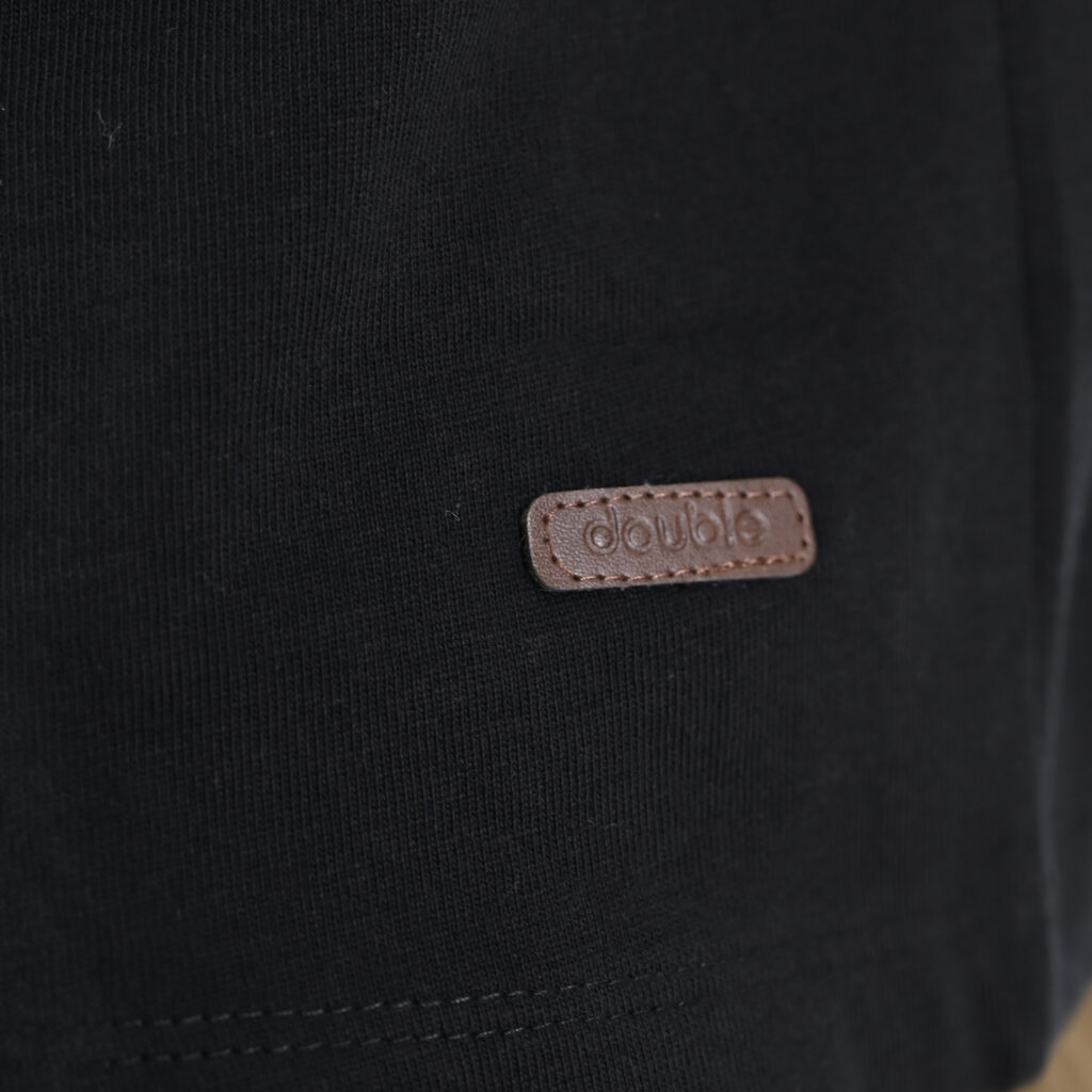 262TS-9174 T-SHIRTS HENLEY LONGSLEEVE WITH DENSE EMBROIDERY (HEAVY JERSEY) BLACK