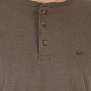 262TS-9174 T-SHIRTS HENLEY LONGSLEEVE WITH DENSE EMBROIDERY (HEAVY JERSEY) TAUPE - Image 5