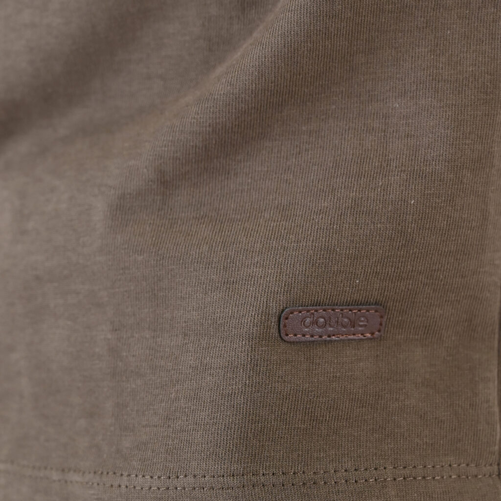262TS-9174 T-SHIRTS HENLEY LONGSLEEVE WITH DENSE EMBROIDERY (HEAVY JERSEY) TAUPE