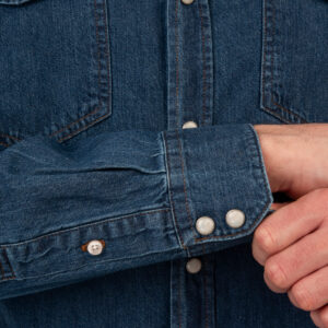 DS-5067 NOS DENIM SHIRTS WITH SNAP BUTTONS MIDDLE BLUE DENIM - Image 5