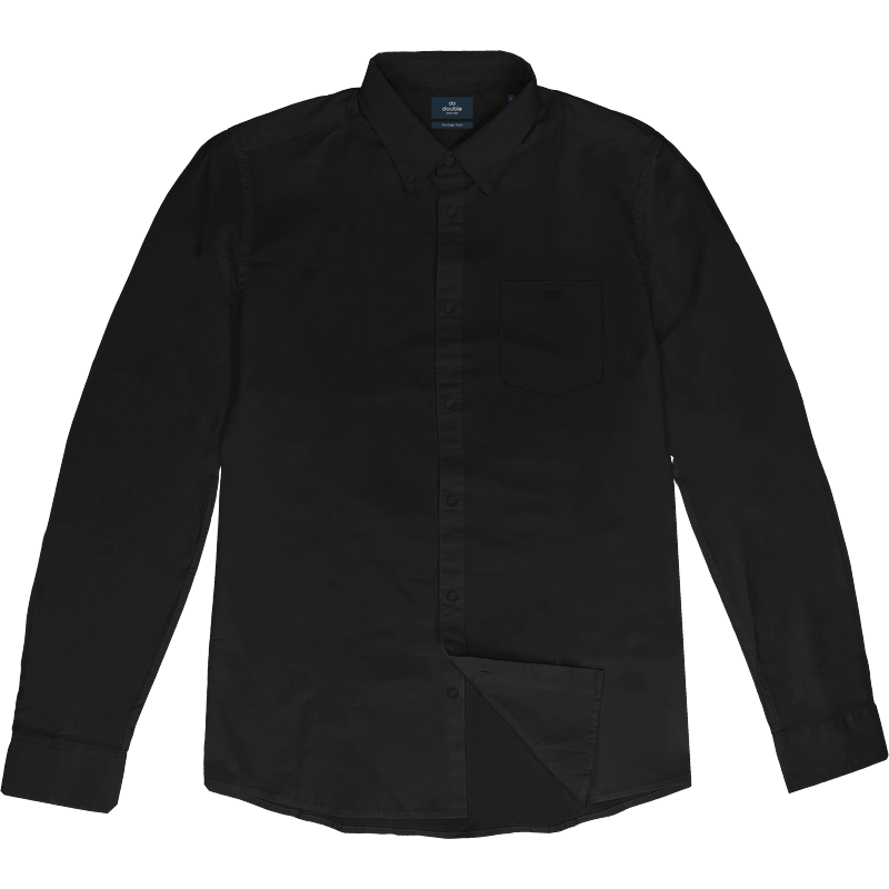 262FS-5242 SHIRTS POPLIN WITH CHEST POCKET AND DENSE EMBROIDERY BLACK